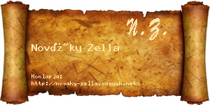 Nováky Zella névjegykártya